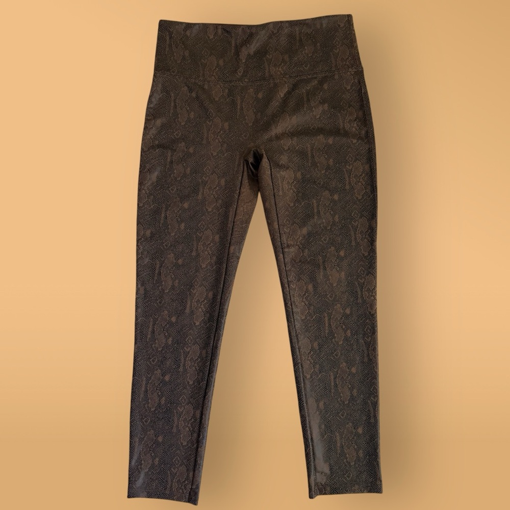 21 Saints Brown Snakeskin Print Shine High Waisted Leggings Women’s L (10/12)